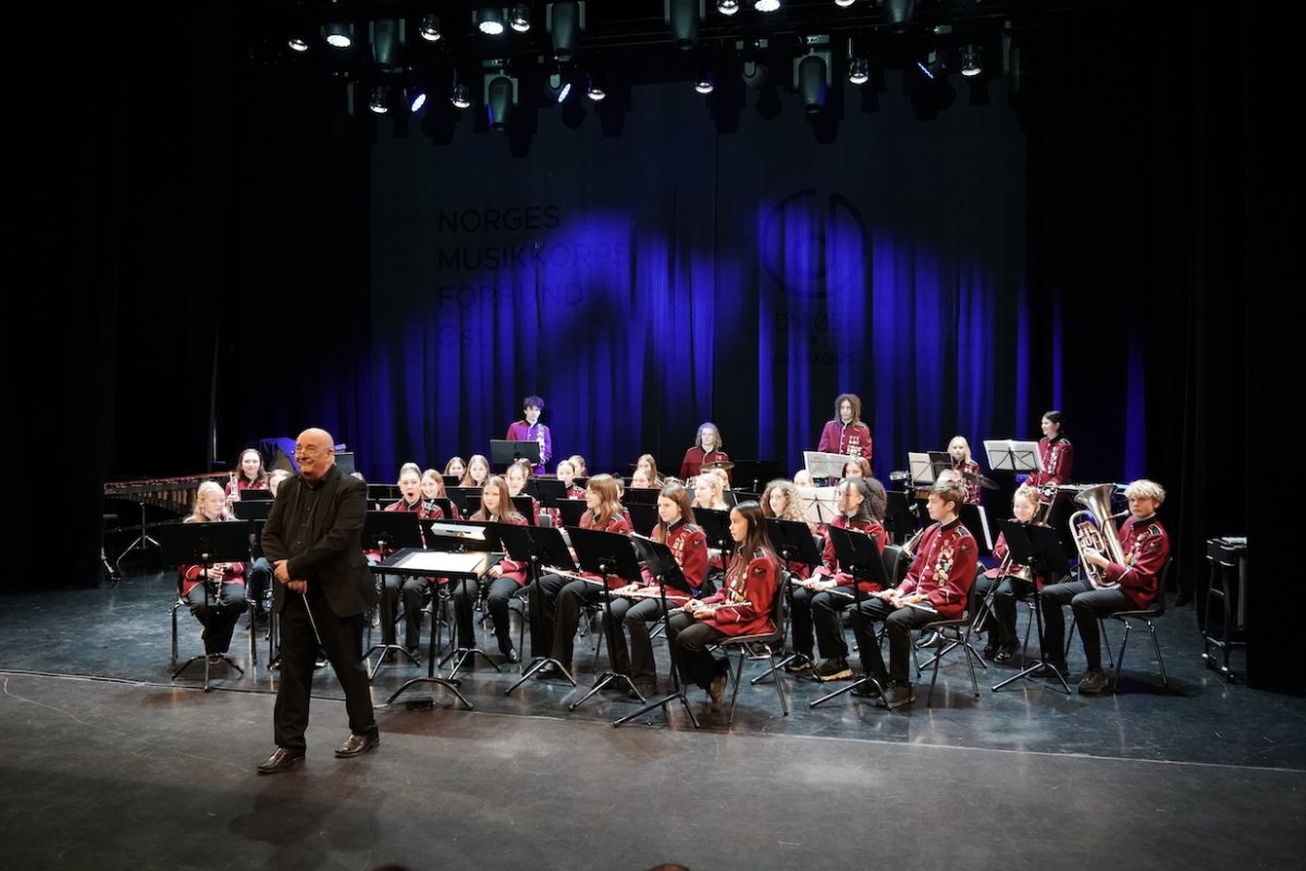 Rustad Skoles musikkorps på Distriksmesterskapet i Fredrikstad 2026